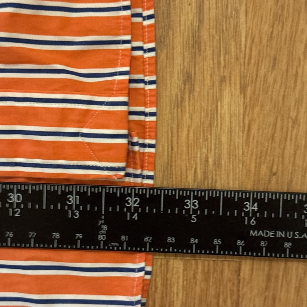 Polo Ralph Lauren Shirt Men's XL Classic Fit Orange / Blue Striped Preppy - Picture 4 of 7